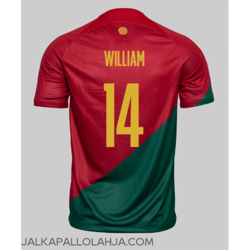 Portugali William Carvalho #14 Kopio Koti Pelipaita MM-kisat 2022 Lyhyet Hihat